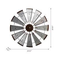 Glitzhome® 28.5" Galvanized Metal Wind Spinner Wall Décor
