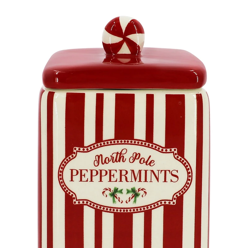 7.5" North Pole Peppermints Ceramic Container by Ashland®