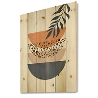 Designart - Abstract Geometrical Sun and Moon With Leaf IV