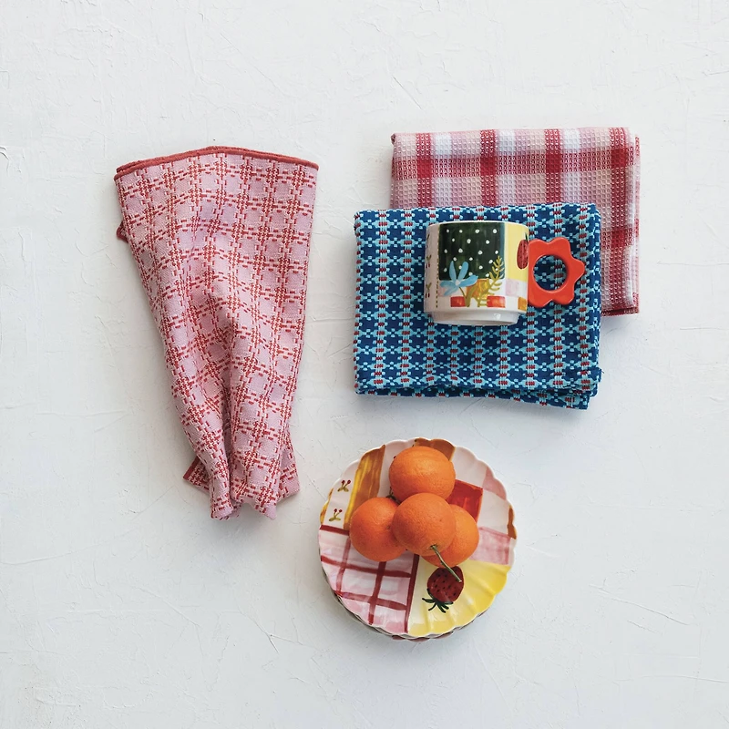 Hello Honey® Red & Blue Countryside Charm Cotton Tea Towel Set