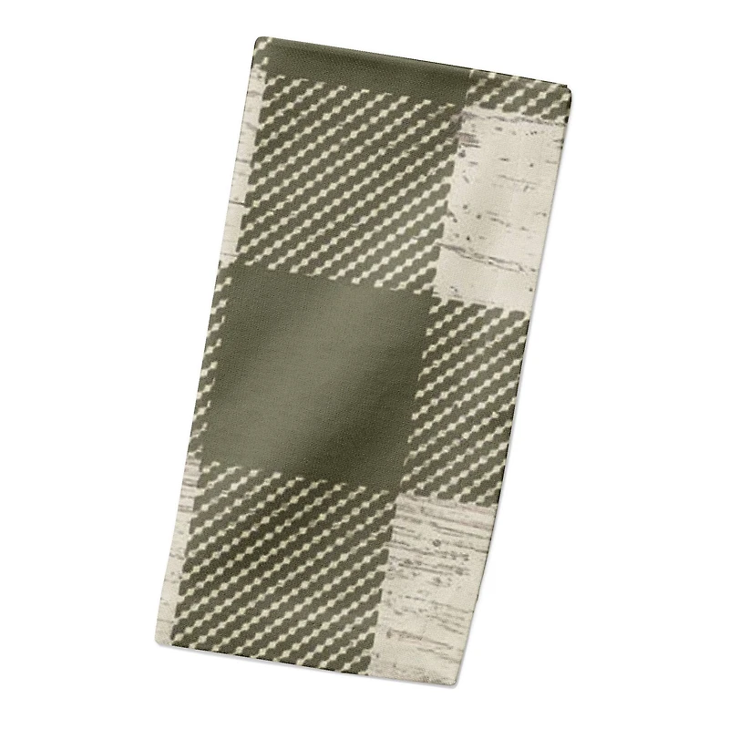 Green Buffalo Check Cotton Twill Napkin
