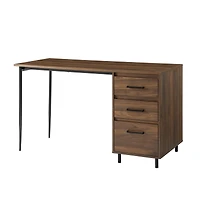 Walker Edison 52" Dark Walnut 3 Drawer Desk