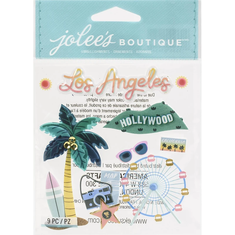 Jolee's Boutique Themed Embellishments 9/Pkg-LA Travel