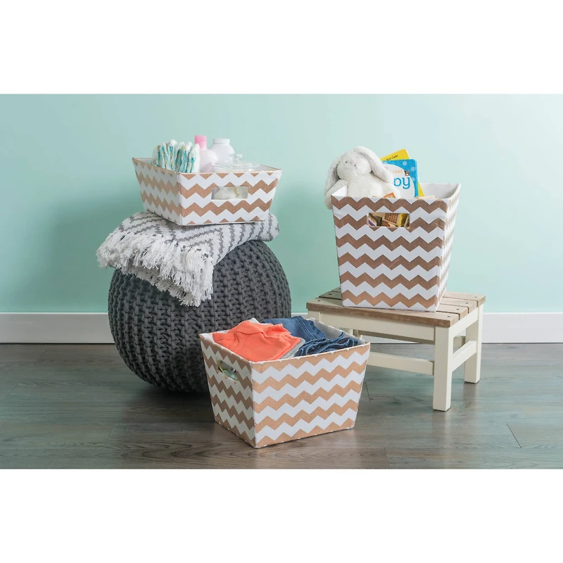 Polyester Chevron Trapezoid Bin