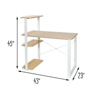Honey Can Do White Home Office Computer Desk With Side Basket