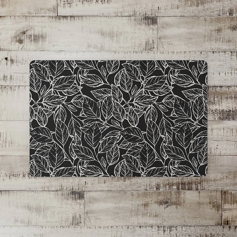 Sketched Leaf Pattern 27" x 18" Floor Mat