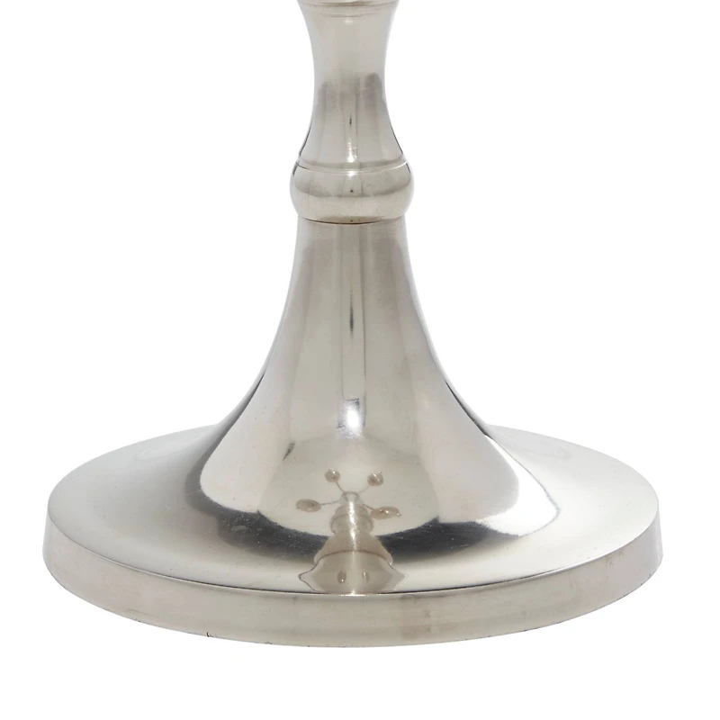 Silver Aluminum Traditional Candlestick Holders, 33x16x16"