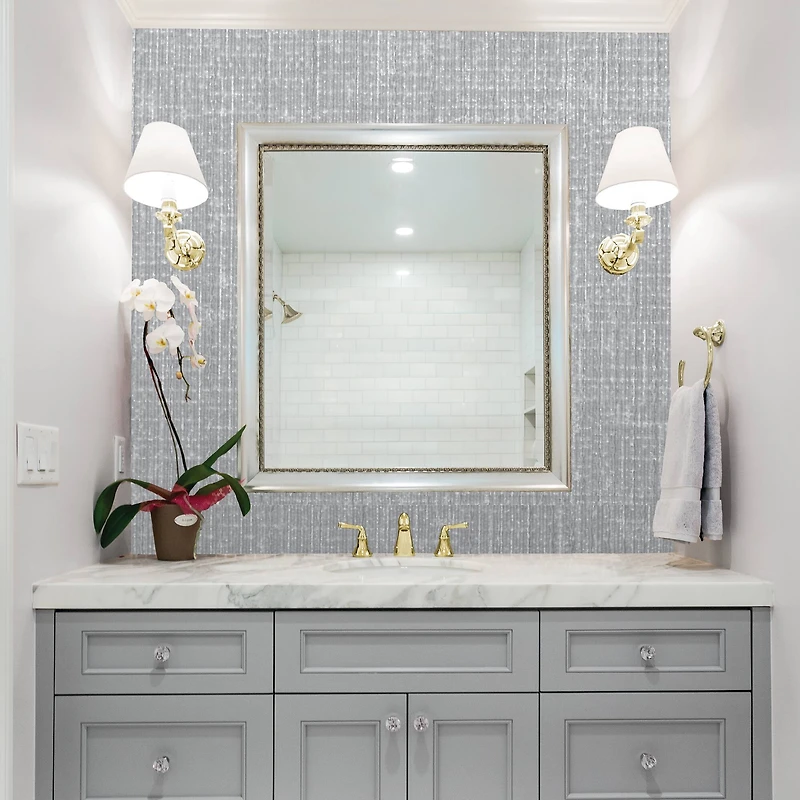 Simplify Gray Linen Self-Adhesive Shelf Liner, 2ct.