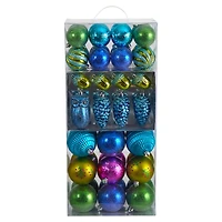 50ct. Holiday Deluxe Shatterproof Christmas Tree Ornament Box Set
