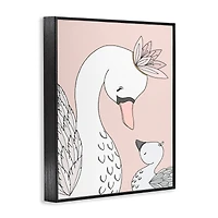Stupell Industries Mother & Baby Swan Flower Crowns Princess Animals Framed Giclee Art