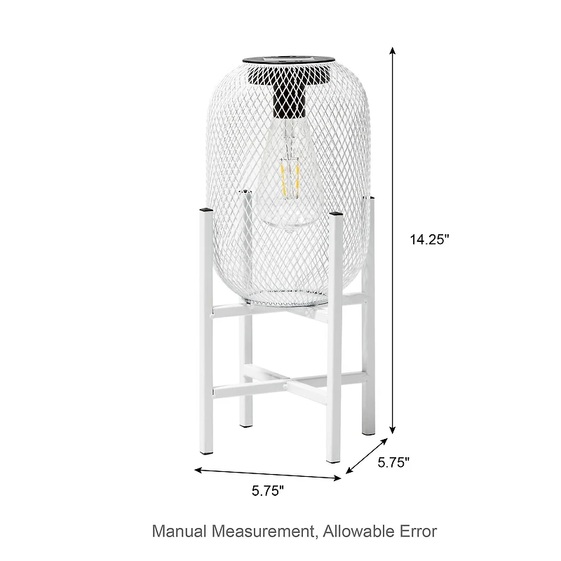 Glitzhome® 14" Metal Mesh Solar Powered Lantern with Stand