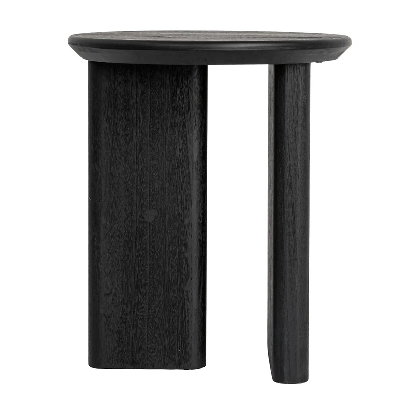 Hello Honey® Black Asymmetrical Fir Wood Round End Table