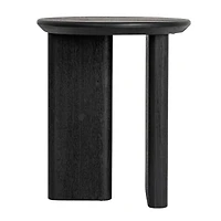 Hello Honey® Black Asymmetrical Fir Wood Round End Table