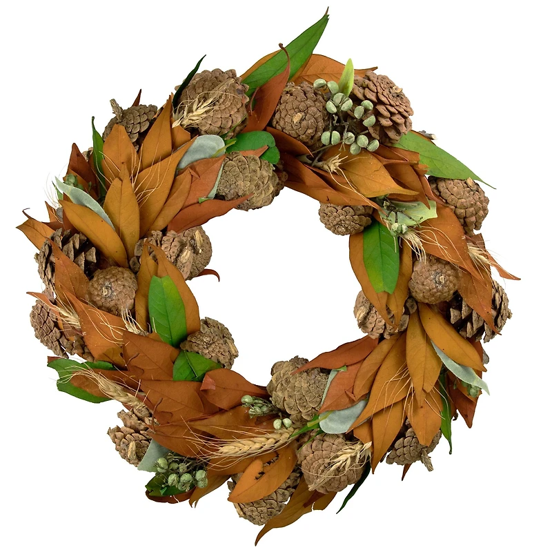 12" Fall Foliage & Pinecones Autumn Harvest Wreath