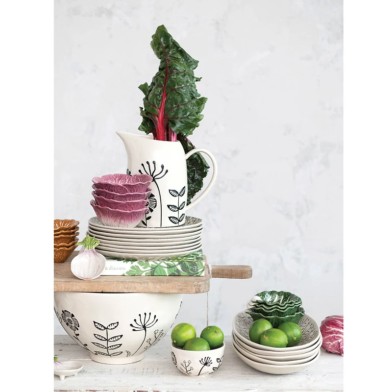 Hello Honey® 4.5" Floral Design Stoneware Compact Bowl Dinnerware, 4ct.