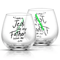 JoyJolt® Star Wars™ 15oz. New Hope Luke Skywalker Green Lightsaber Stemless Drinking Glass, 2ct.