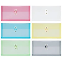 JAM Paper #10 Assorted Plastic Button String Envelope Set, 12ct.