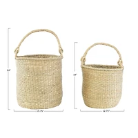 Hello Honey® Handwoven Seagrass Baskets with Handles Set