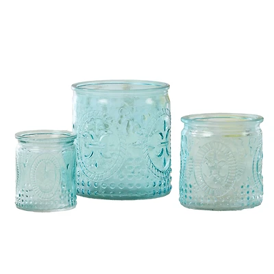 Kate Aspen® Nesting Vintage Blue Glass Tea Light Holder, 3ct.