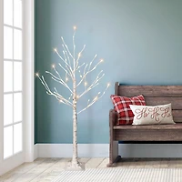 4ft. Pre-Lit White Artificial Twig Christmas Tree, White Lights