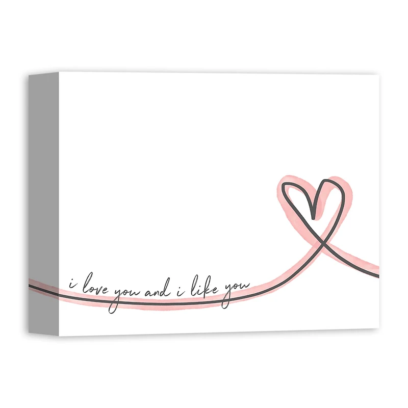 I Love You and I Like You Canvas Wall Art