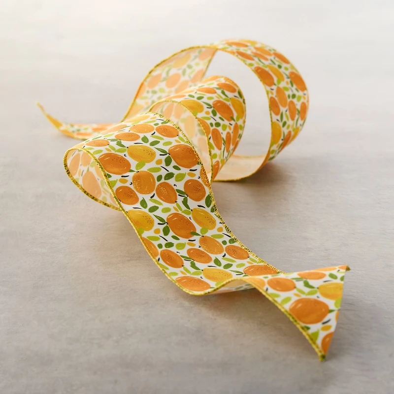 2.5" x 3yd. Wired Orange Print Ribbon by Celebrate It™ Classic