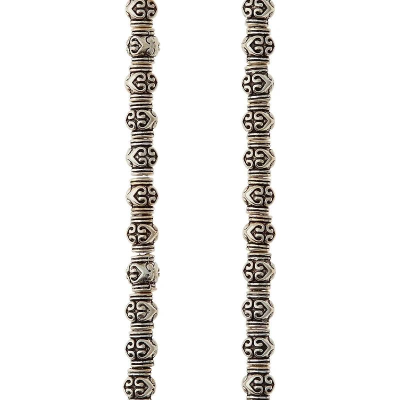 Antique Silver Metal Rondelle Beads, 7mm by Bead Landing™