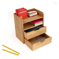Mind Reader Bamboo 4 Tier Desk Organizer