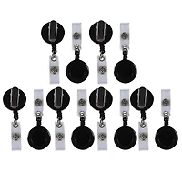 C-Line® Retracting ID Card Reels, Black, Swiveling Spring Clip with Snap-on ID Strap, Pack of 12