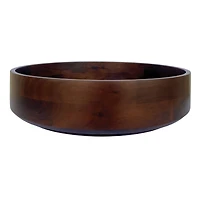 Hello Honey® 16.25" Walnut Brown Round Acacia Wood Serving Bowl with Lid