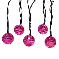 10ct. Warm White LED Pink Disco Ball Icon String Lights by Ashland®