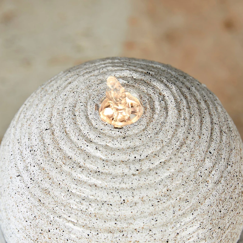 Glitzhome® 32" Rippling Floating Sphere Outdoor Fountain with LED Light