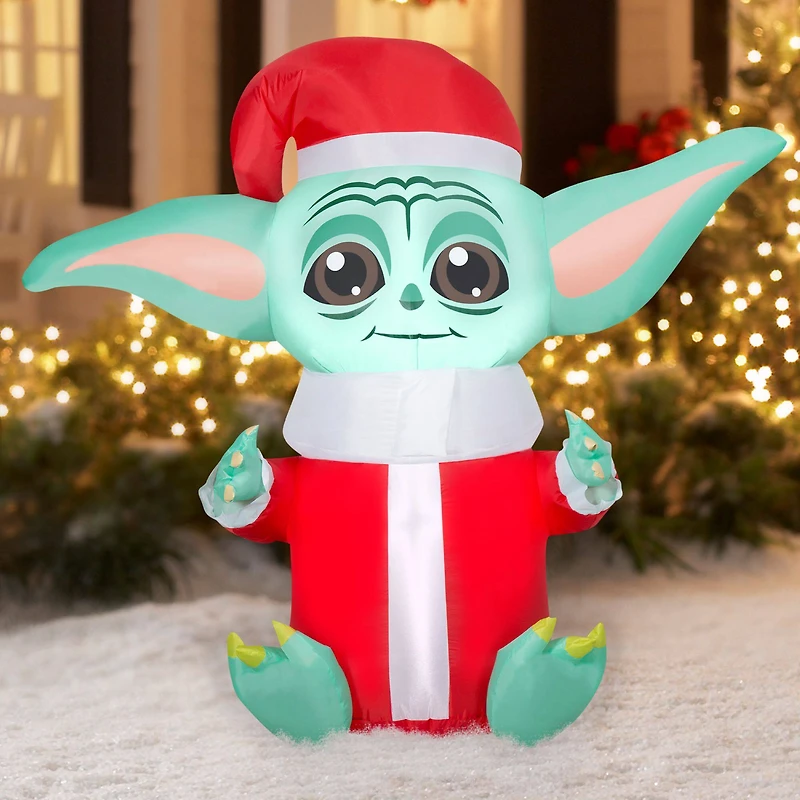 Airblown® 5ft. Christmas Inflatable Grogu™ in Santa Suit