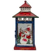 13" Red & White Snowman Let It Snow Christmas Lantern