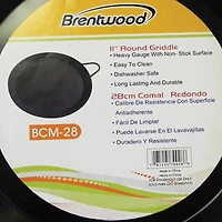 Brentwood 11" Carbon Steel Nonstick Round Comal Griddle