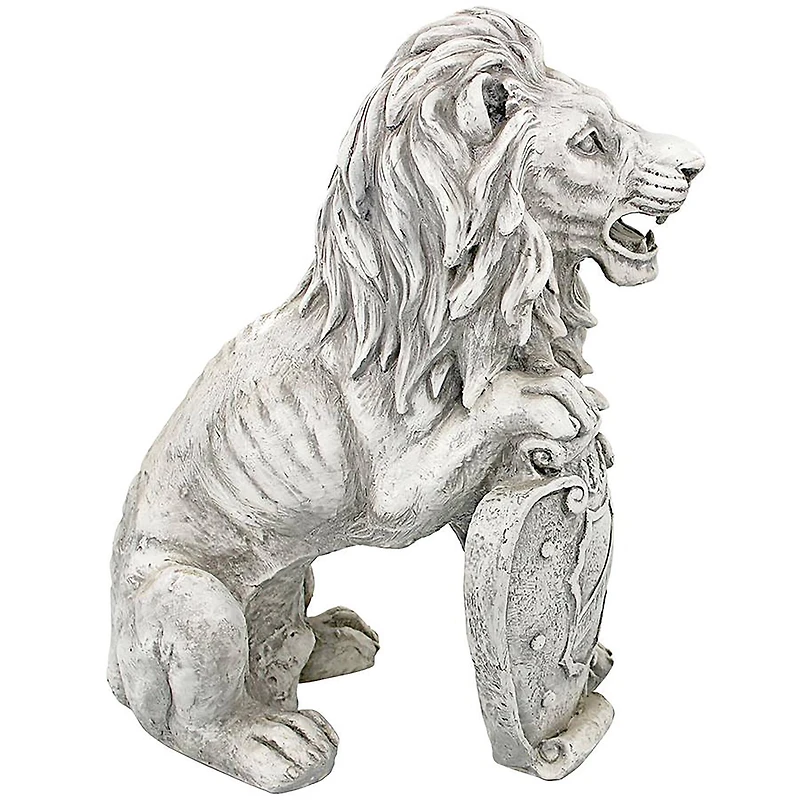 Design Toscano 17" Right Paw Up Roaring Beasts of Castello di Rocca Lion Sentinel Statue