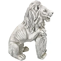 Design Toscano 17" Right Paw Up Roaring Beasts of Castello di Rocca Lion Sentinel Statue