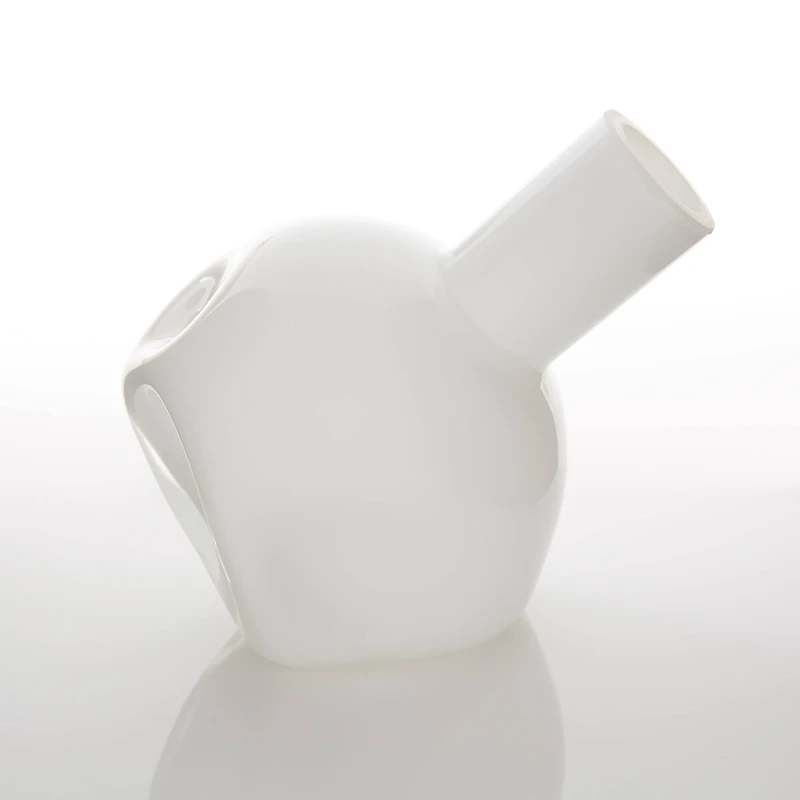 6" White Abstract Vase