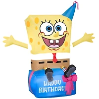 3.5ft. Airblown® Inflatable Spongebob on Birthday Present