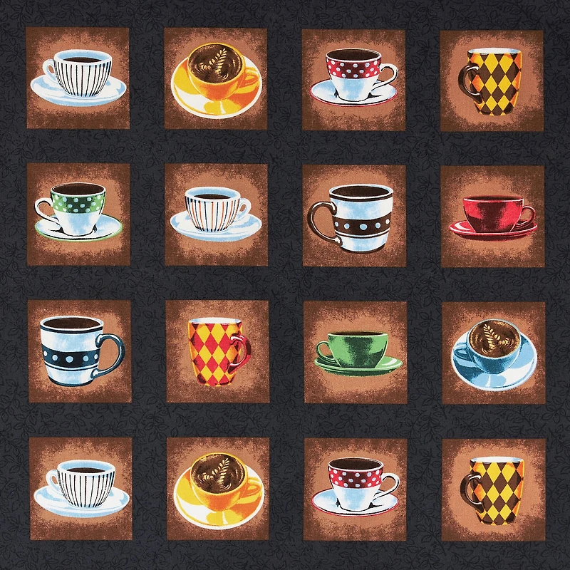 Feldman Brown Coffee Mugs Cotton Fabric