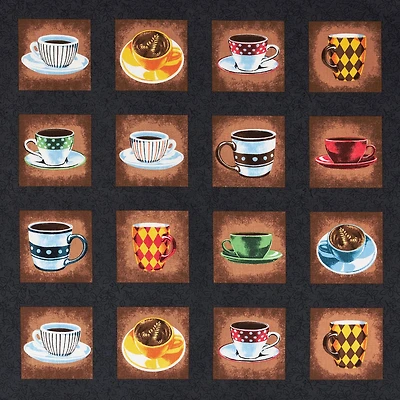 Feldman Brown Coffee Mugs Cotton Fabric