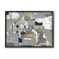 Stupell Industries Gray & Brown Abstract Shapes Framed Wall Art