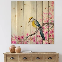 Designart - Beautiful Bird On Flowering Branch