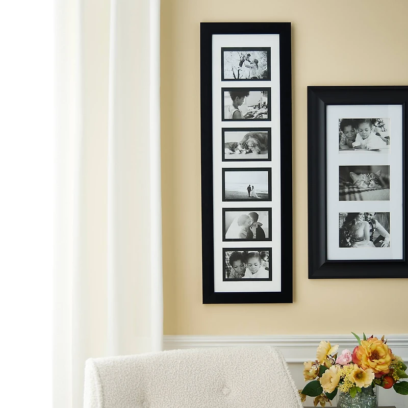 8 Pack: 6 Opening 32.5" x 9" Collage Frame with Double Mat by Studio Décor®