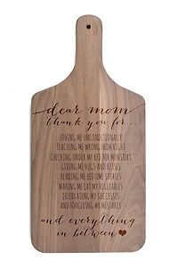 17" Thank You Mom Walnut Paddle Cutting Board