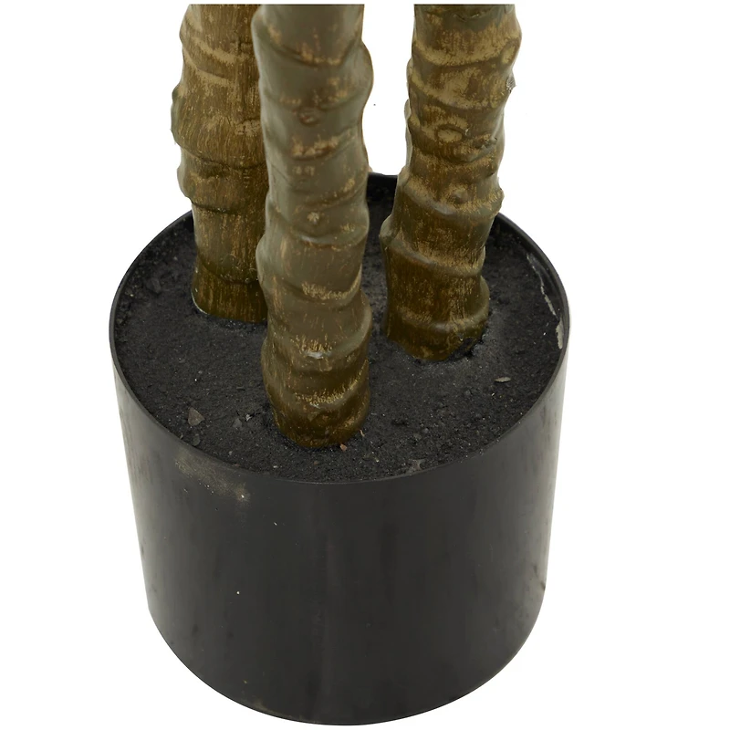 58" Green Faux Foliage Sisal Artificial Tree With Black Plastic Pot