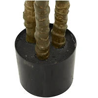 58" Green Faux Foliage Sisal Artificial Tree With Black Plastic Pot