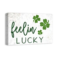 Feeling Lucky Four Leaf Clover Canvas 12" x 18" Canvas Wall Art