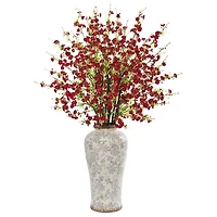 3ft. Red Cherry Blossom Arrangement in Decorative Vase