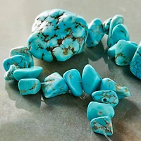 12 Pack:  Turquoise Dyed Howlite Nugget Beads, 30mm by Bead Landing™